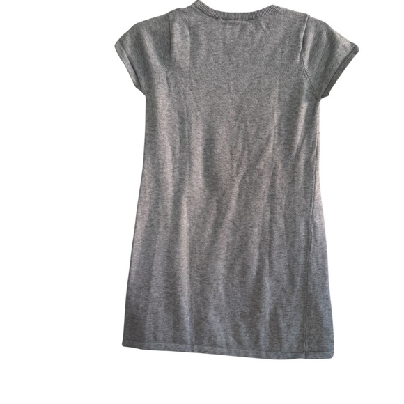 H&M Gray Sequins Heart Sweater Dress Knit Short Sleeve Girls 8-10 - Picture 3 of 5